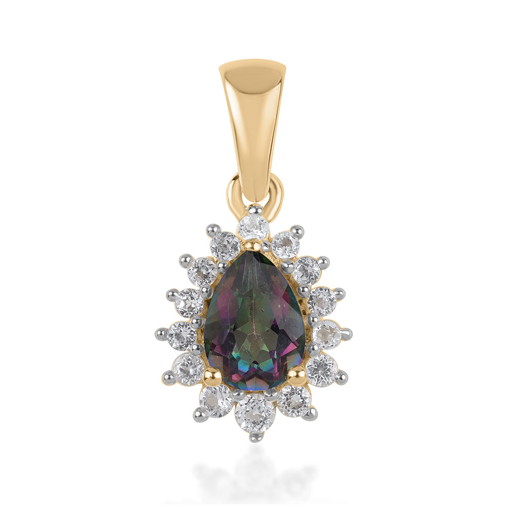 Pandantiv din Argint 925 Placat cu Aur ( 0.84 grame ) cu Topaz Mistic și Topaz Alb 1.14 Carate 1 