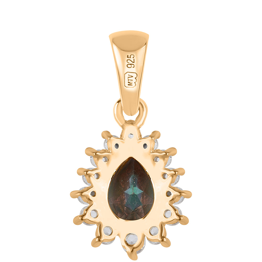 Pandantiv din Argint 925 Placat cu Aur ( 0.84 grame ) cu Topaz Mistic și Topaz Alb 1.14 Carate 3 