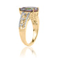 Inel din Argint 925 Placat cu Aur ( 4.31 grame ) cu Topaz Mistic și Topaz Alb 4.61 Carate