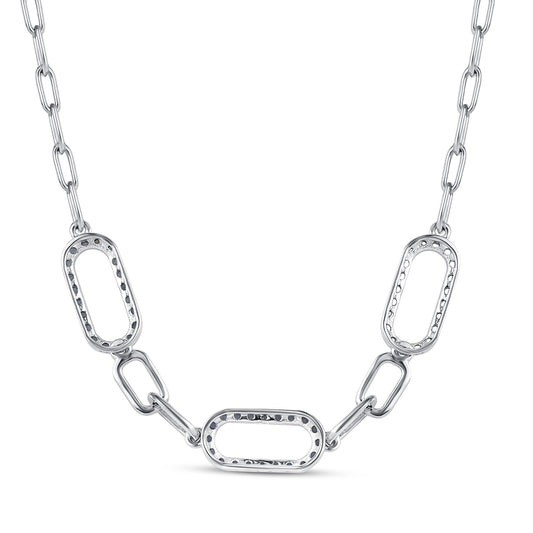 Colier din Argint 925 ( 8.09 grame ) cu Safir Albastru Australian 0.9 Carate