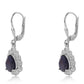 Cercei din Argint 925 ( 3.28 grame ) cu Safir Albastru Australian și Topaz Alb 3.27 Carate