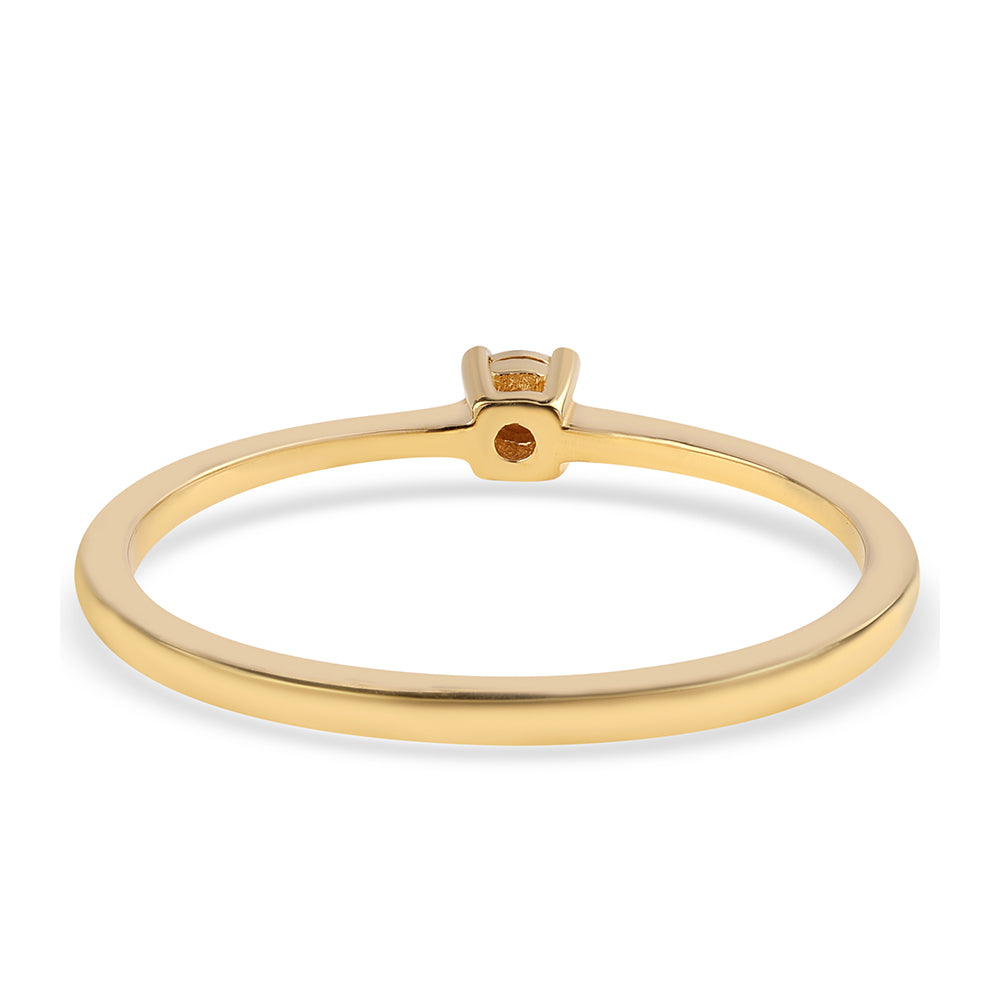 Inel din Argint 925 Placat cu Aur ( 1.36 grame ) cu Diamant Negru 0.06 Carate 3 