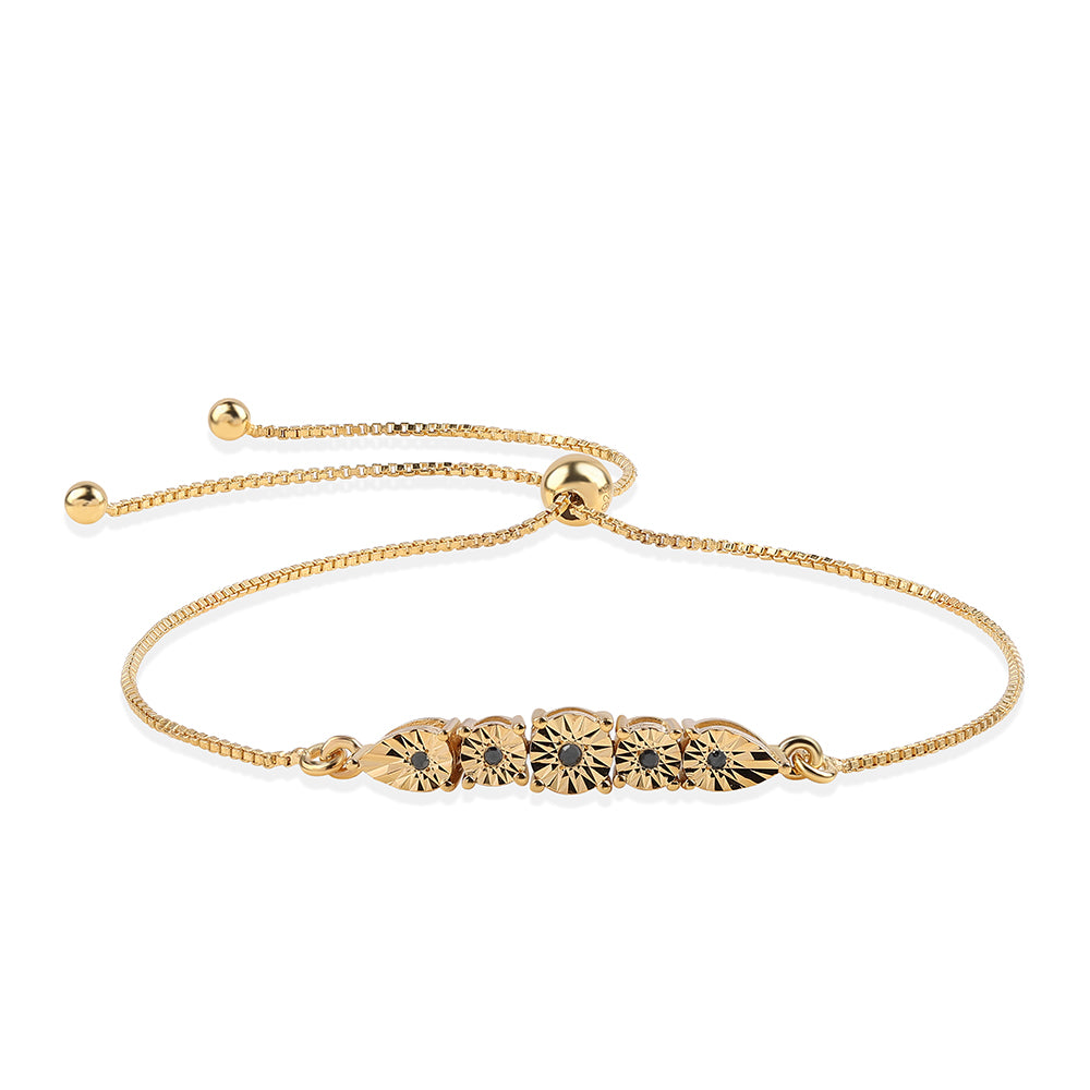 Brățară din Argint 925 Placat cu Aur ( 3.1 grame ) cu Diamant Negru 0.05 Carate