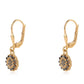 Cercei din Argint 925 Placat cu Aur ( 1.75 grame ) cu Diamant Negru 0.23 Carate