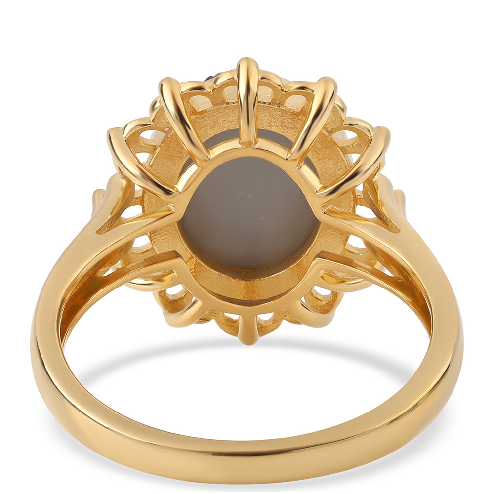 Inel din Argint 925 Placat cu Aur ( 4.12 grame ) cu Drusă Violet 4.33 Carate