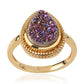 Inel din Argint 925 Placat cu Aur ( 4.59 grame ) cu Drusă Violet 4.25 Carate