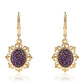 Cercei din Argint 925 Placat cu Aur ( 4.4 grame ) cu Drusă Violet 5.31 Carate