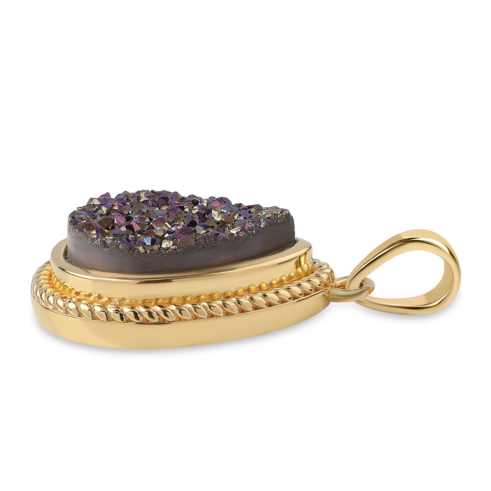 Pandantiv din Argint 925 Placat cu Aur ( 2.96 grame ) cu Drusă Violet 4.68 Carate 2 