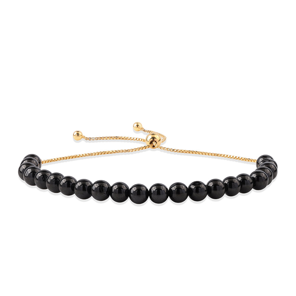 Brățară din Argint 925 Placat cu Aur ( 2.69 grame ) cu Spinel Negru 29.9 Carate