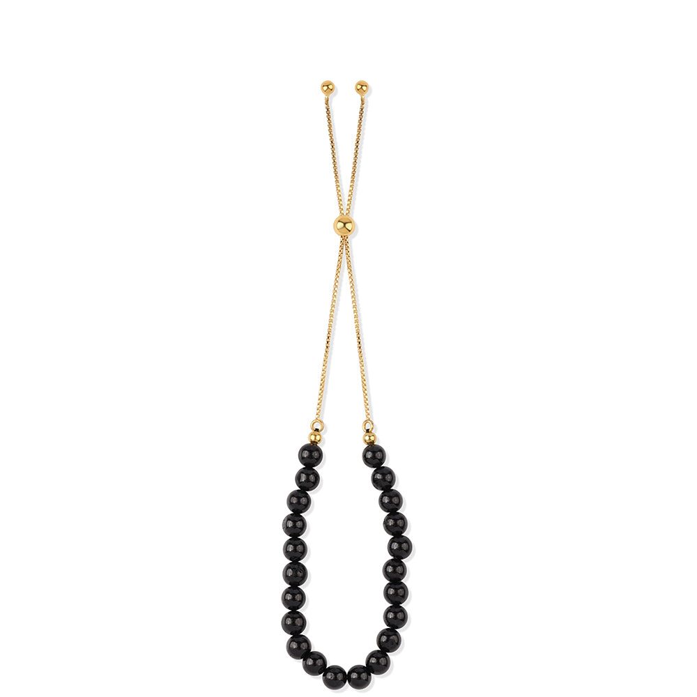 Brățară din Argint 925 Placat cu Aur ( 2.69 grame ) cu Spinel Negru 29.9 Carate 3 