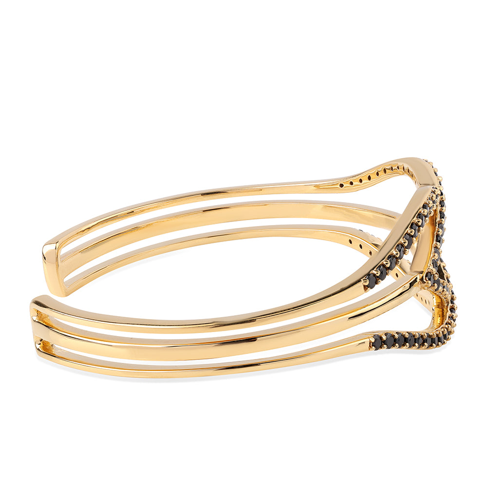 Brățară din Argint 925 Placat cu Aur ( 20.25 grame ) cu Spinel Negru 3.28 Carate