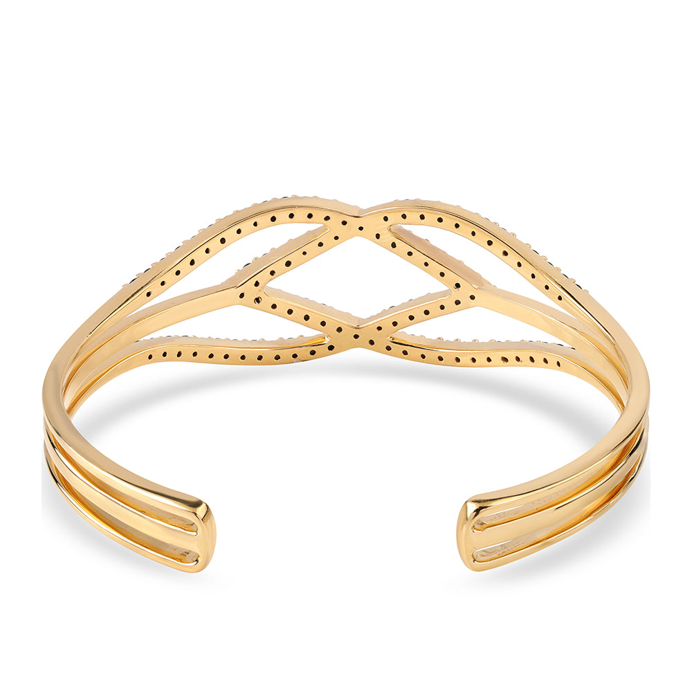 Brățară din Argint 925 Placat cu Aur ( 20.25 grame ) cu Spinel Negru 3.28 Carate 3 