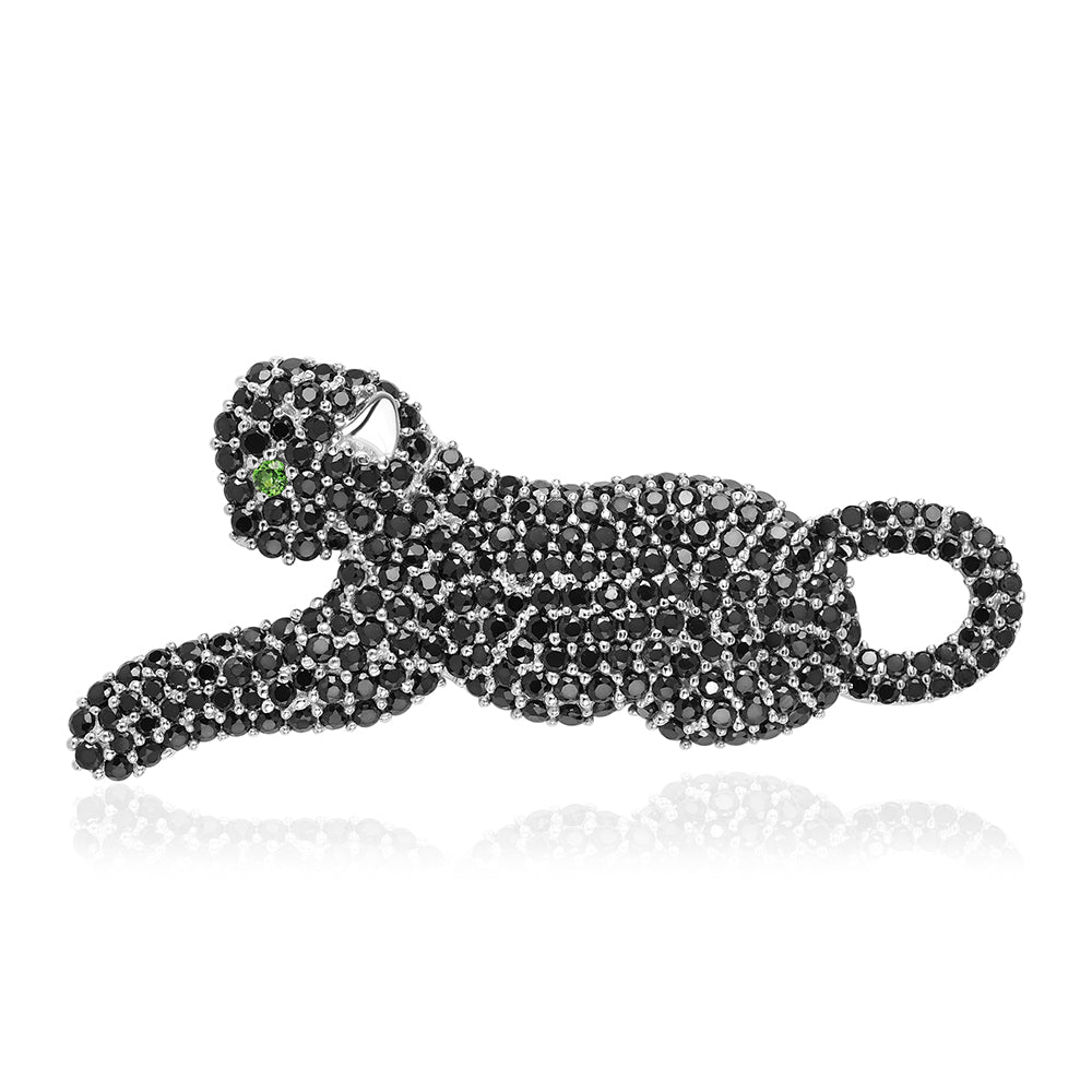 Pandantiv din Argint 925 ( 4.09 grame ) cu Spinel Negru și Cromdiopsid 3.03 Carate