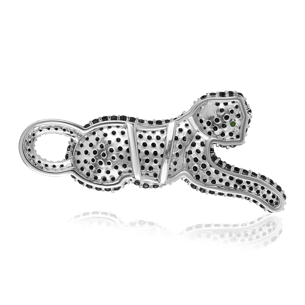 Pandantiv din Argint 925 ( 4.09 grame ) cu Spinel Negru și Cromdiopsid 3.03 Carate