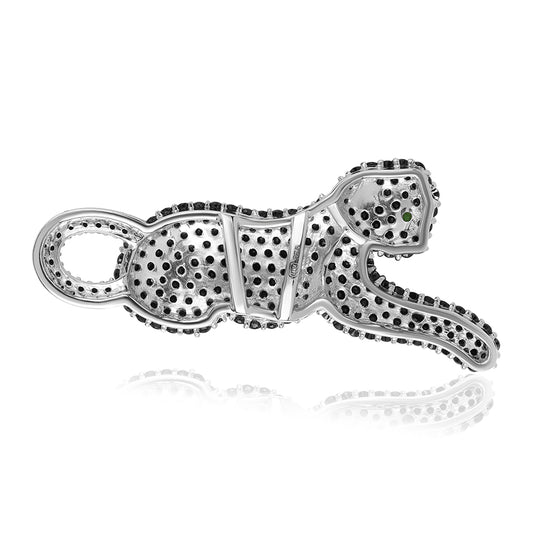 Pandantiv din Argint 925 ( 4.09 grame ) cu Spinel Negru și Cromdiopsid 3.03 Carate