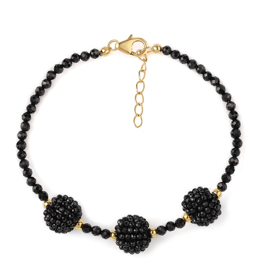 Brățară din Argint 925 Placat cu Aur ( 0.98 grame ) cu Spinel Negru 35 Carate