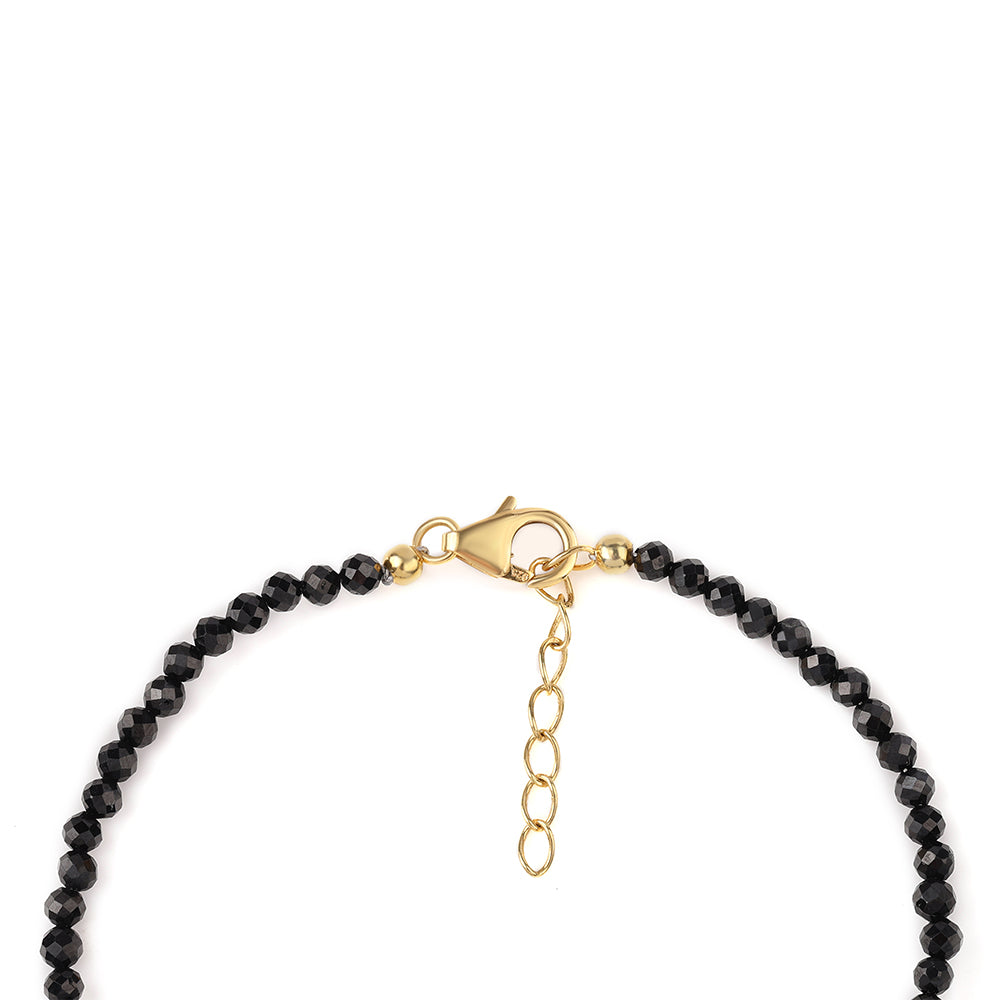 Brățară din Argint 925 Placat cu Aur ( 0.98 grame ) cu Spinel Negru 35 Carate 3 