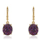 Cercei din Argint 925 Placat cu Aur ( 2.16 grame ) cu Drusă Violet 8.38 Carate