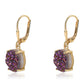Cercei din Argint 925 Placat cu Aur ( 2.16 grame ) cu Drusă Violet 8.38 Carate