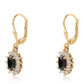 Cercei din Argint 925 Placat cu Aur ( 2.89 grame ) cu Spinel Negru și Topaz Alb 2.94 Carate