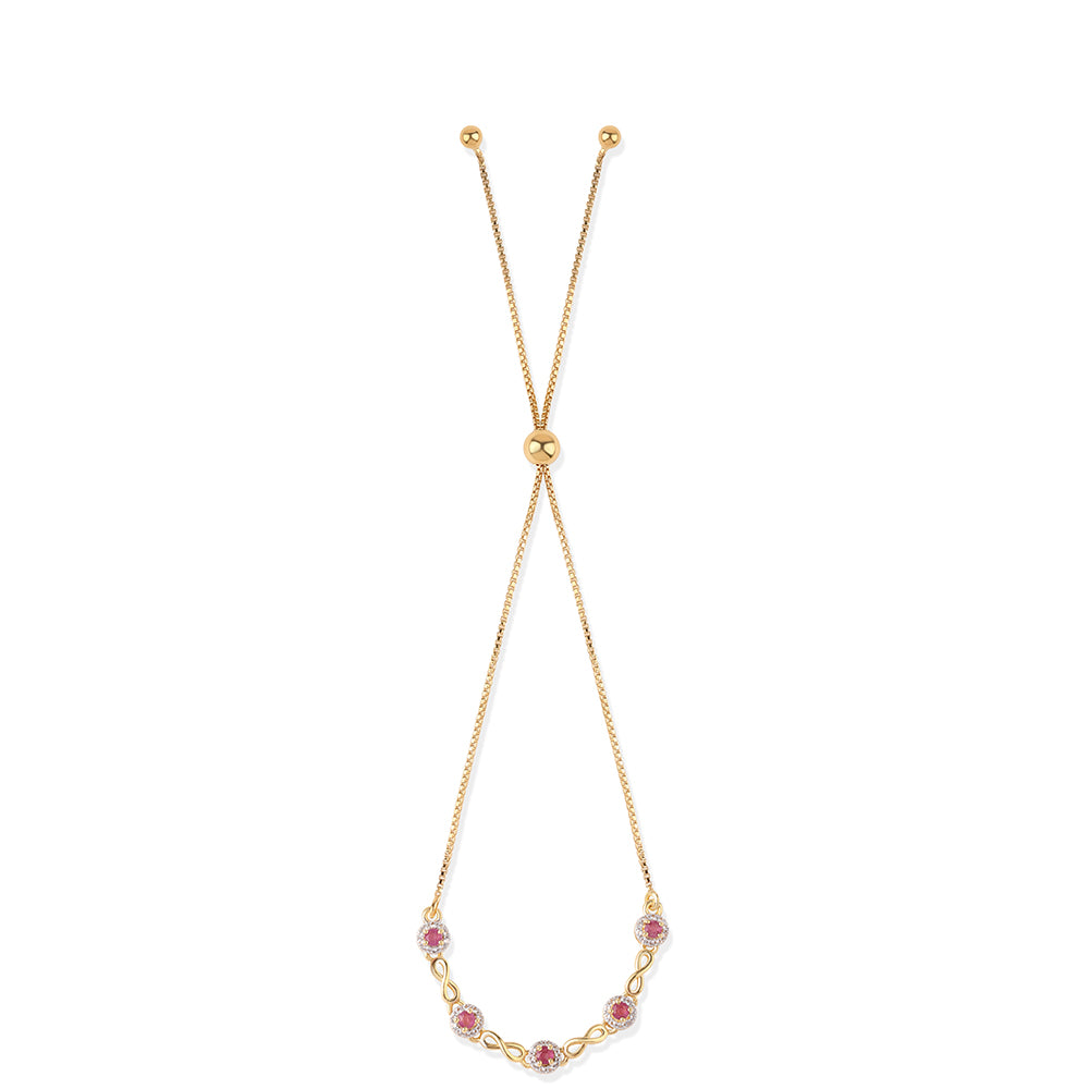 Brățară din Argint 925 Placat cu Aur ( 3.68 grame ) cu Rubin Mozambic și Topaz Alb 1.1 Carate