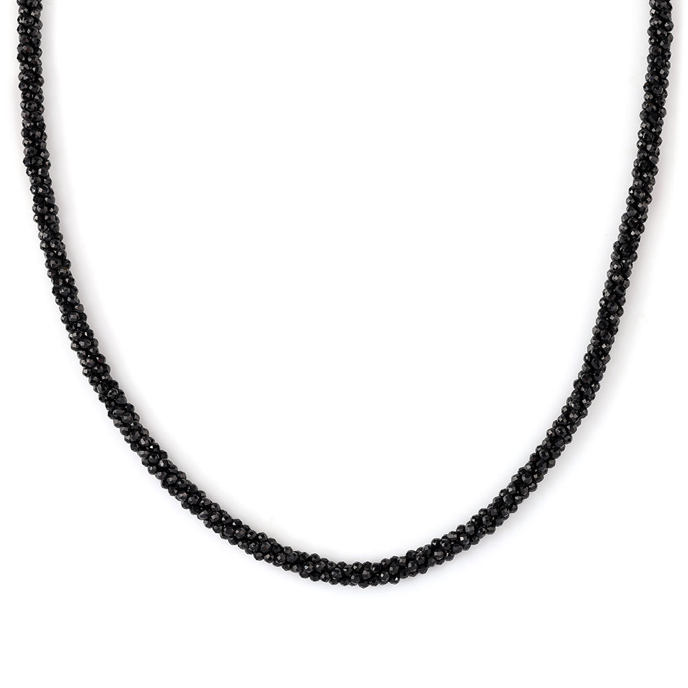 Colier din Argint 925 Placat cu Aur ( 3.32 grame ) cu Spinel Negru 99.8 Carate