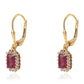Cercei din Argint 925 Placat cu Aur ( 1.87 grame ) cu Rubin Mozambic și Topaz Alb 2.2 Carate