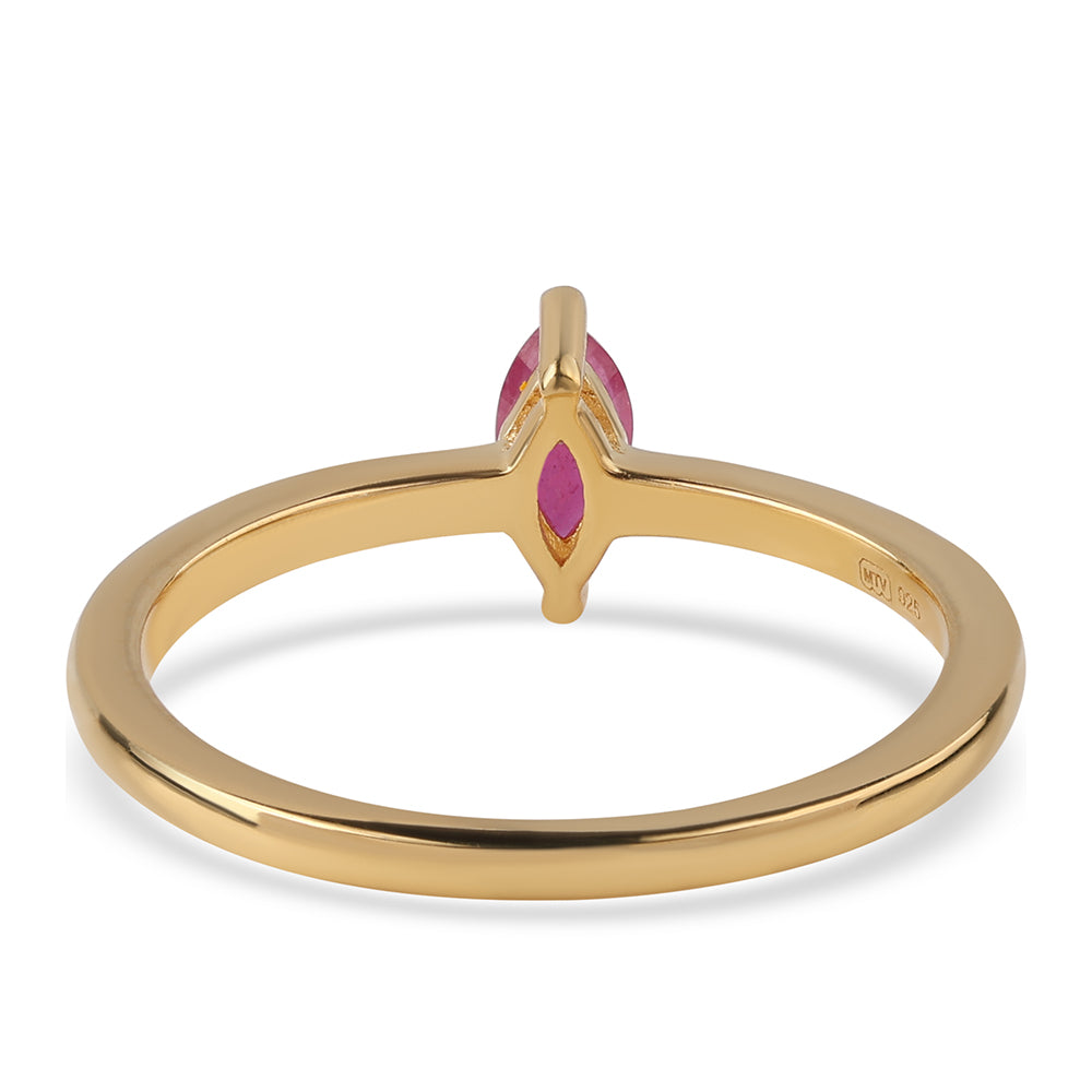 Inel din Argint 925 Placat cu Aur ( 1.6 grame ) cu Rubin Mozambic 0.29 Carate