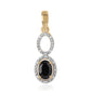 Pandantiv din Argint 925 Placat cu Aur ( 1.37 grame ) cu Spinel Negru și Topaz Alb 1.05 Carate