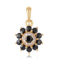 Pandantiv din Argint 925 Placat cu Aur ( 1.14 grame ) cu Spinel Negru și Topaz Alb 1.05 Carate