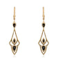 Cercei din Argint 925 Placat cu Aur ( 4.49 grame ) cu Spinel Negru și Topaz Alb 3.56 Carate