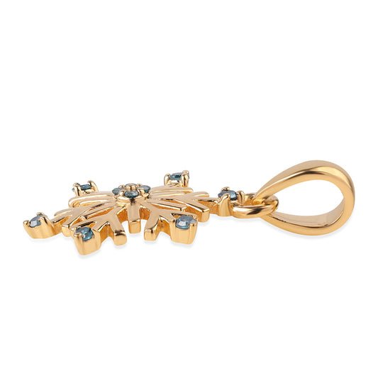 Pandantiv din Argint 925 Placat cu Aur ( 0.97 grame ) cu Diamant Albastru 0.1 Carate