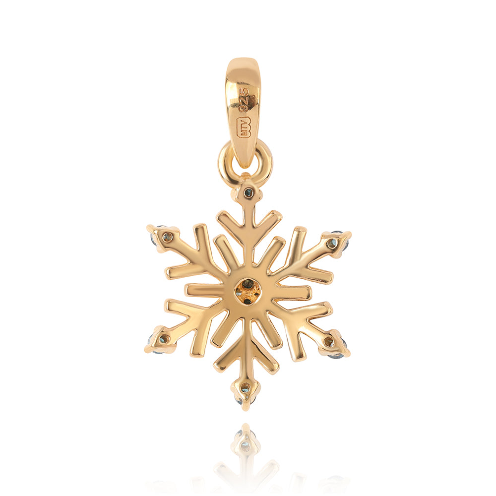 Pandantiv din Argint 925 Placat cu Aur ( 0.97 grame ) cu Diamant Albastru 0.1 Carate