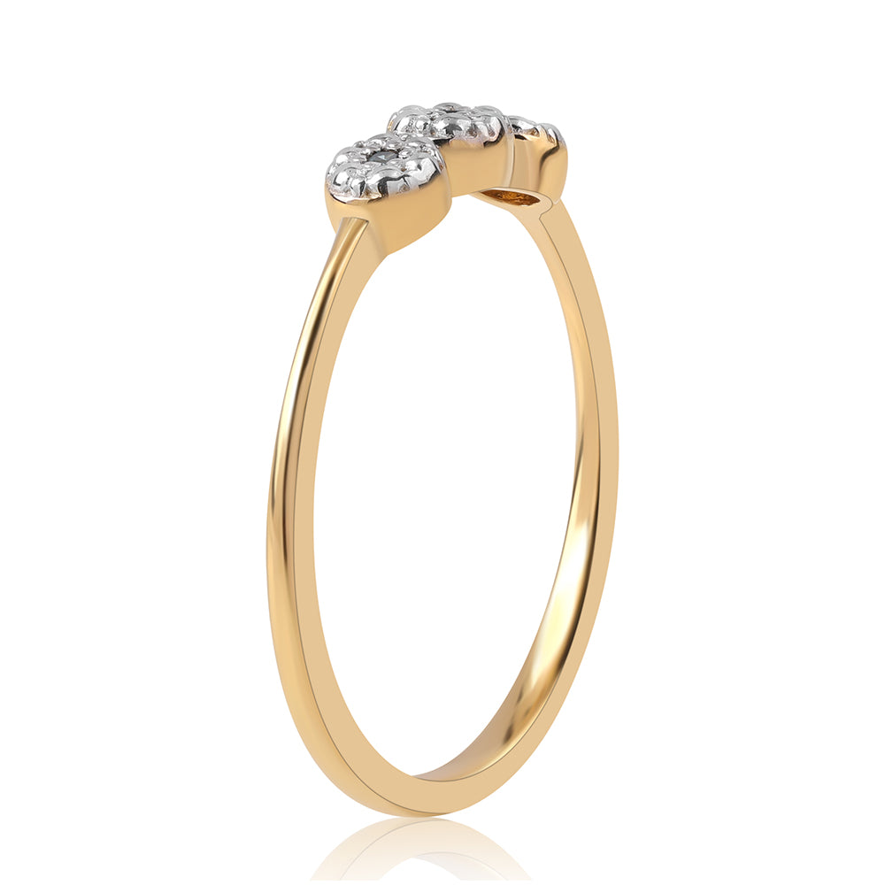 Inel din Argint 925 Placat cu Aur ( 1.73 grame ) cu Diamant Albastru 0.02 Carate 2 