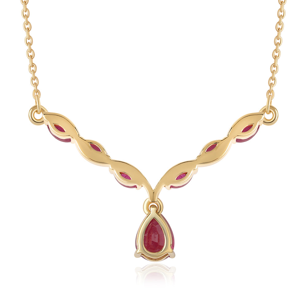 Colier din Argint 925 Placat cu Aur ( 3.53 grame ) cu Rubin Mozambic 1.7 Carate