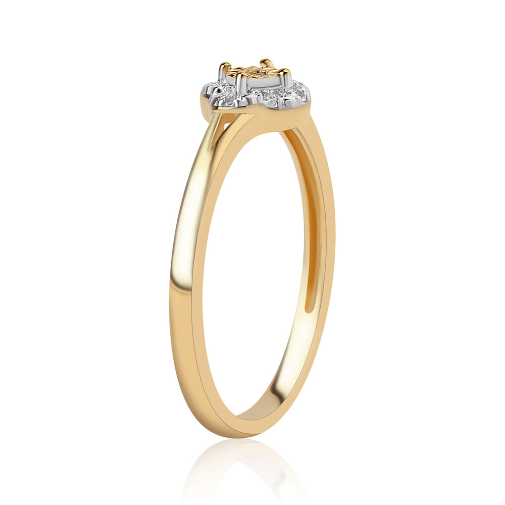 Set din Argint 925 Placat cu Aur ( 4.28 grame ) cu Diamant Albastru și Topaz Alb 0.17 Carate ( Cercei+Inel+Pandantiv ) 5 