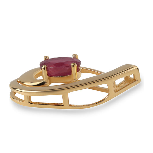 Pandantiv din Argint 925 Placat cu Aur ( 1.75 grame ) cu Rubin Mozambic 1.14 Carate