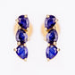 Cercei din Argint 925 Placat cu Aur ( 1.14 grame ) cu Safir Albastru Australian 1.53 Carate