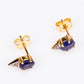 Cercei din Argint 925 Placat cu Aur ( 1.16 grame ) cu Safir Albastru Australian și Zircon Alb 1.28 Carate