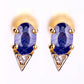 Cercei din Argint 925 Placat cu Aur ( 1.16 grame ) cu Safir Albastru Australian și Zircon Alb 1.28 Carate