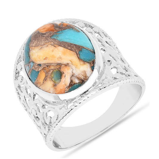 Inel din Argint 925 ( 4.13 grame ) cu Turcoaz Oyster 10.48 Carate