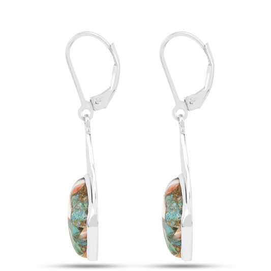 Cercei din Argint 925 ( 2.5 grame ) cu Turcoaz Oyster 12.42 Carate