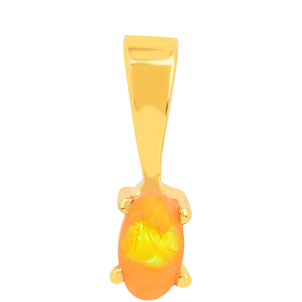Pandantiv din Argint 925 Placat cu Aur ( 0.34 grame ) cu Opal de Foc 0.14 Carate 1 
