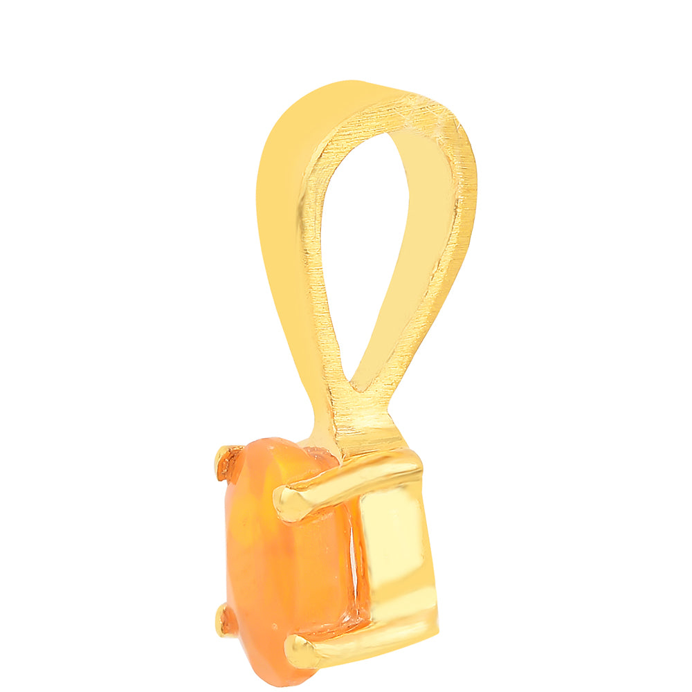 Pandantiv din Argint 925 Placat cu Aur ( 0.34 grame ) cu Opal de Foc 0.14 Carate 2 