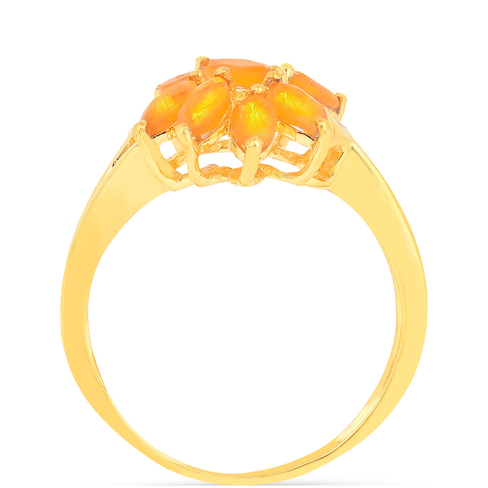 Inel din Argint 925 Placat cu Aur ( 1.94 grame ) cu Opal de Foc 0.72 Carate