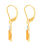 Cercei din Argint 925 Placat cu Aur ( 1.84 grame ) cu Opal de Foc și Zircon Alb 0.74 Carate
