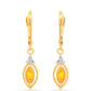 Cercei din Argint 925 Placat cu Aur ( 1.84 grame ) cu Opal de Foc și Zircon Alb 0.74 Carate