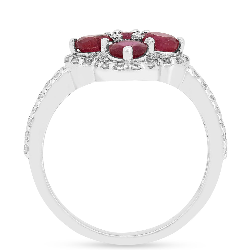 Inel din Argint 925 ( 2.76 grame ) cu Rubin Thailandez 2.28 Carate 3 