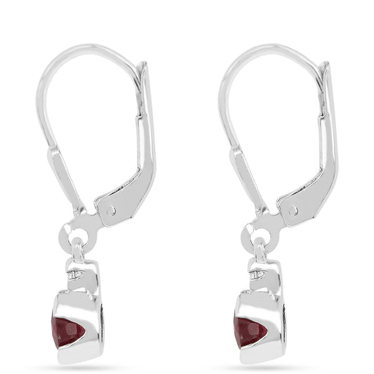 Cercei din Argint 925 ( 1.61 grame ) cu Rubin Thailandez și Zircon Alb 1.62 Carate