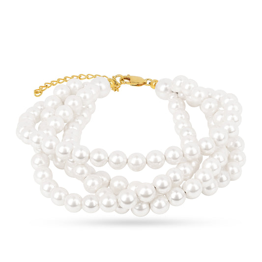 Brățară din Argint 925 Placat cu Aur ( 1.15 grame ) cu Perlă de Apă Dulce Crem 199.33 Carate